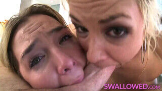 SWALLOWED - Nicole Aria és Indica Monroe farkat szopnak