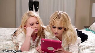 Chloe Cherry és koleszos kurvája lezbi kísérletezésre adja fejét